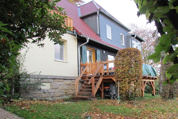 Rustiek vakantiehuis op de Wolfsberg met panoramisch uitzicht over Saksisch Zwitserland - thumbnail 2