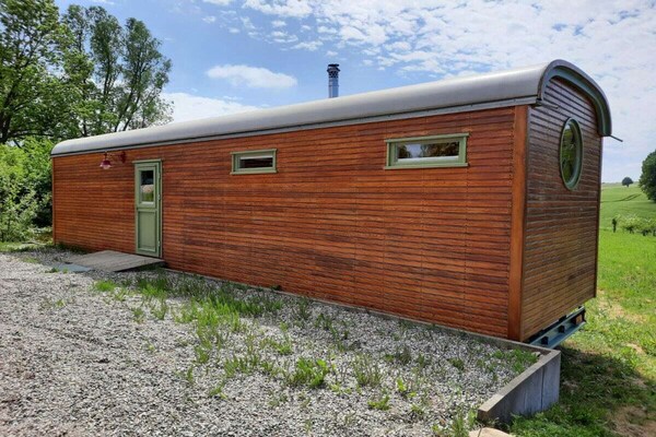 Tiny house bij Satow: sauna, weids uitzicht en 3 km van de Oostzee - thumbnail 6