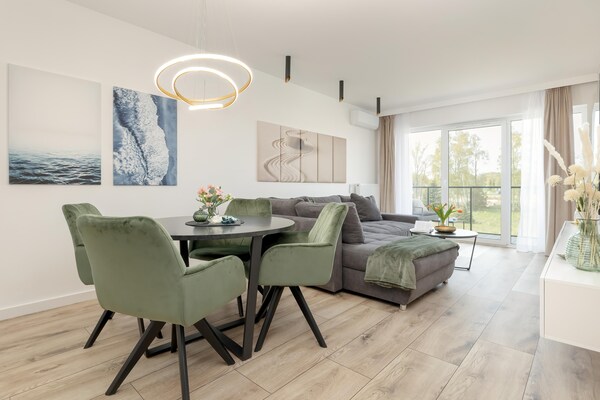 Comfortabel appartement aan de Dziwna met zwembad en sauna, vlakbij strand - thumbnail 4