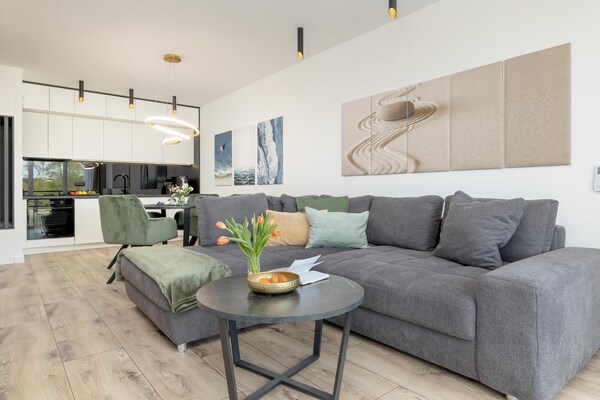 Comfortabel appartement aan de Dziwna met zwembad en sauna, vlakbij strand - thumbnail 5