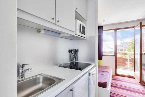 Compact ski-appartement in Résidence Quartier Falaise, 100m van de pistes - thumbnail 3
