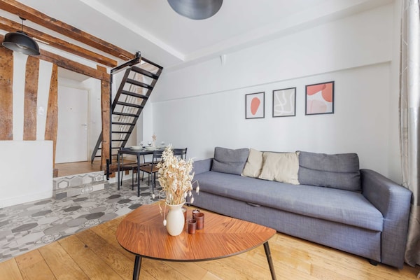 Charmant duplex appartement in trendy wijk Mail, nabij Place des Victoires - thumbnail 2