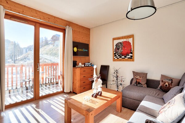 Ruim appartement voor 8 personen met balkon en uitzicht op de bergen in Vars - thumbnail 6