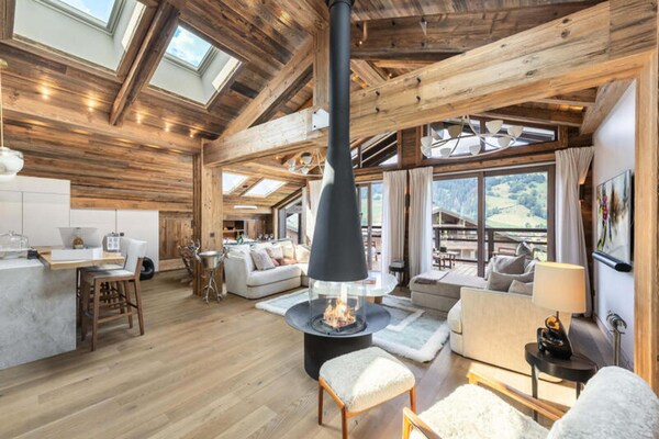 Penthouse voor 10 personen met uitzicht op de vallei in Megève - thumbnail 3