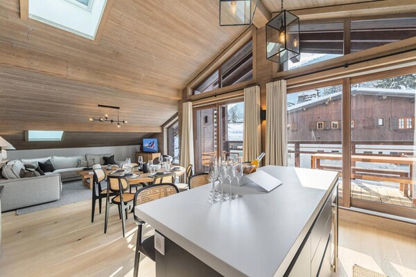 Ruim triplex appartement voor 10 personen met sauna, vlakbij de pistes van Megève - thumbnail 4