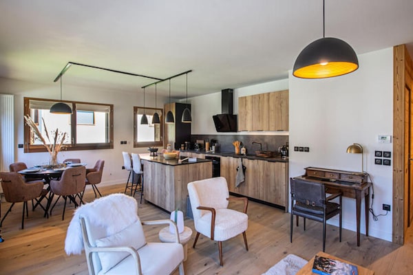 Chic Alpenappartement voor 6 personen met bergzicht bij Megève centrum - thumbnail 2
