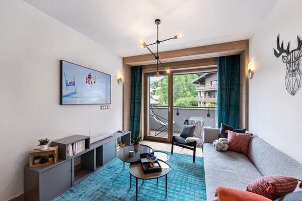Modern appartement in Megève met uitzicht op de Mont-Blanc en wellness - thumbnail 1