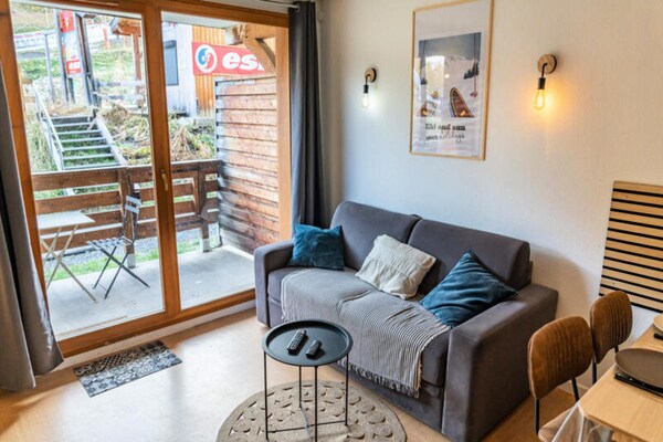 Knus appartement op de piste in Les Orres 1800 met zwembad en balkon - thumbnail 5