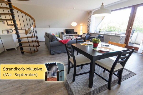 Gerenoveerd vakantiehuis 1km van zee met balkon en strandstoel - thumbnail 4