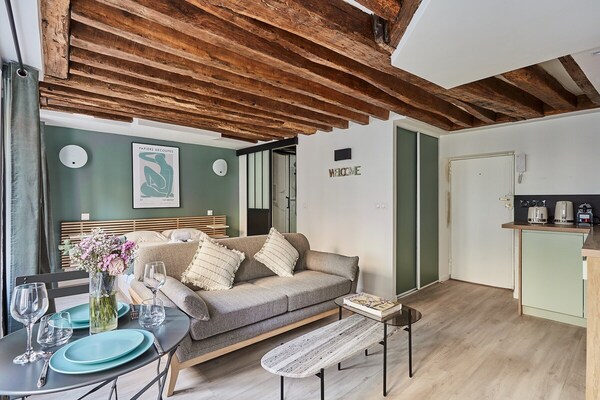 Sfeervol appartement in trendy wijk Parijs, op loopafstand van Montorgueil - thumbnail 2