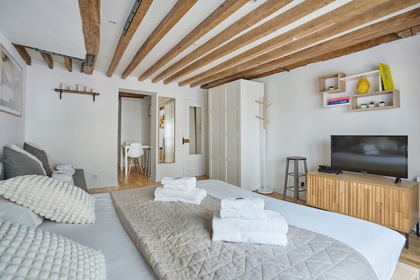 Licht appartement in hartje Parijs, vlakbij Montorgueil - thumbnail 2