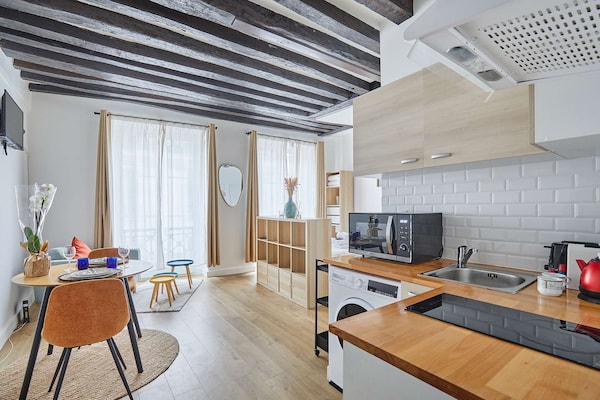 Licht studio-appartement in hartje Parijs, vlakbij Rue Montorgueil - thumbnail 3