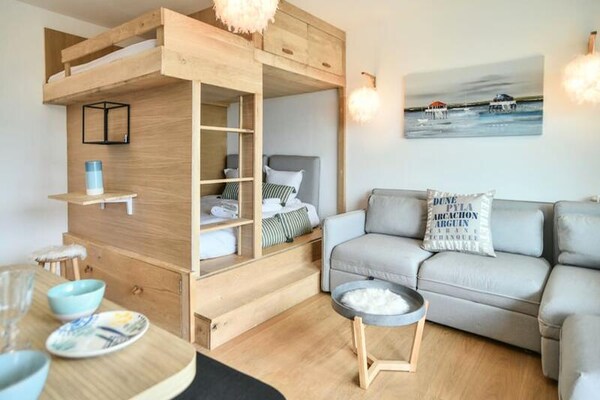 Superbe Studio R&eacute;nov&eacute; Pour 3 Personnes En 1&egrave;re Ligne Au C&oelig;ur D'arcachon - thumbnail 1
