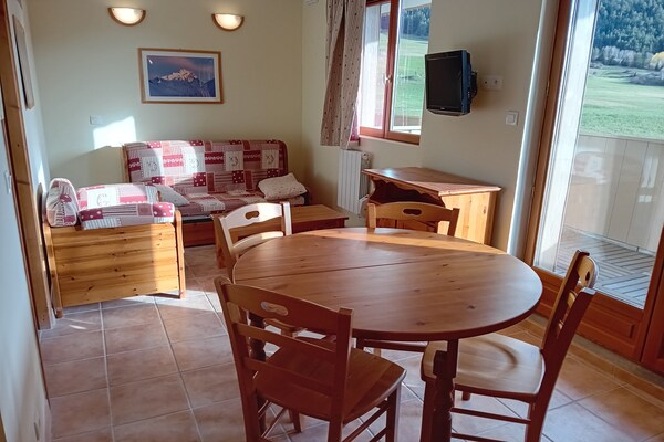 Alpenappartement op 100m van de piste met panoramisch balkon in Val Cenis - thumbnail 1
