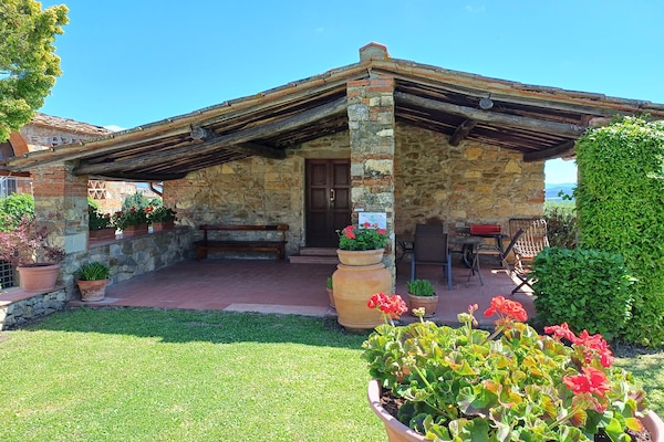 Authentiek Toscaans appartement tussen wijngaarden bij San Leolino - thumbnail 1