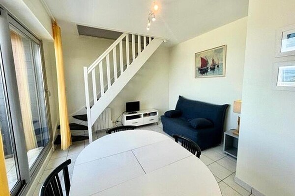 Sea view studio met mezzanine in Quiberon, 50 meter van het strand - thumbnail 1