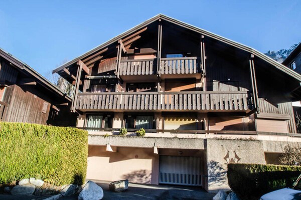 Knus appartement in Chamonix met fenomenaal uitzicht op de Mont-Blanc - thumbnail 1
