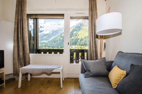 Knus appartement in Chamonix met fenomenaal uitzicht op de Mont-Blanc - thumbnail 4