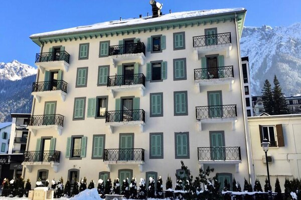 Knus appartement in het hart van Chamonix met balkon en uitzicht op de Mont-Blanc - thumbnail 1