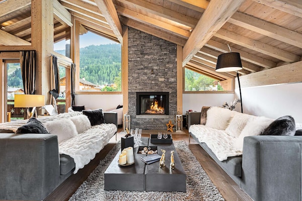 Luxueus 6-slaapkamer chalet met zwembad en sauna in Courchevel Le Praz - thumbnail 1
