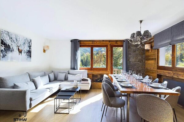 Gerenoveerd chalet-appartement voor 10 personen, 400m van de lift in Courchevel - thumbnail 1