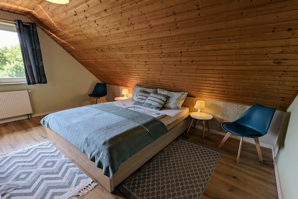 Rustiek zolderappartement aan het meer op Usedom, 100m van steiger - thumbnail 5
