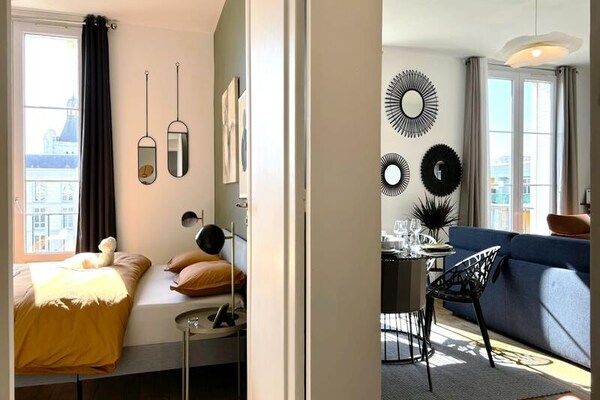 Licht appartement met uitzicht op museum, 200m van strand Le Havre - thumbnail 1