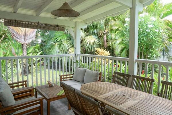 Creoolse bungalow met zwembad in tropische tuin, vlakbij stranden Saint-François - thumbnail 4