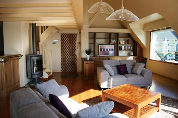 Duplexappartement met panoramisch uitzicht op de haven van Étel - thumbnail 1