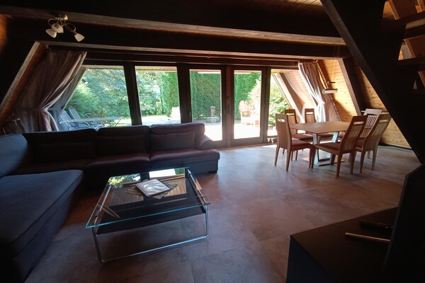 Knusse houten bungalow voor 6 in het Odenwald, Waldbrunn - thumbnail 4