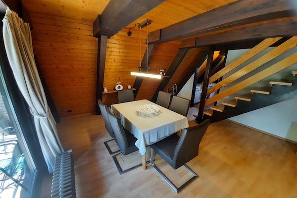 Knusse houten bungalow voor 6 in het Odenwald, Waldbrunn - thumbnail 6