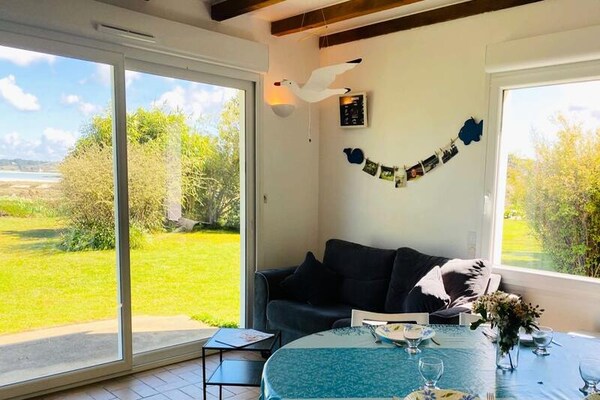 Knus appartement met zeezicht op Île Grande, vlakbij de Roze Granietkust - thumbnail 1