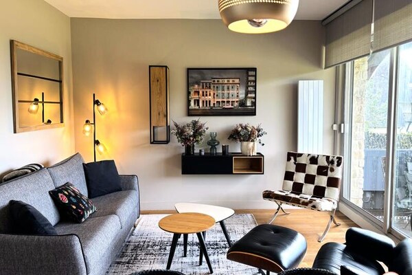 Panoramisch zeezicht appartement nabij Deauville met parkeerplaats - thumbnail 1