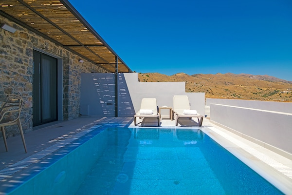 3-persoons villa met privézwembad direct aan het strand in Rethymno - thumbnail 6