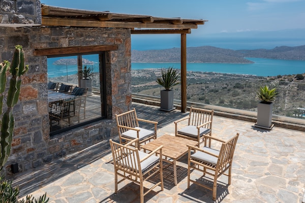 La Villa Havgas: Luxe villa met verwarmd zwembad en zeezicht in Elounda, Griekenland - thumbnail 4