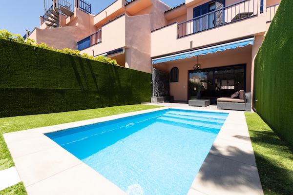 Op 500 m van het strand: luxe appartement met privézwembad in Maspalomas - thumbnail 1