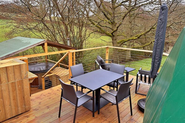 Unieke glamping in Ashdown Forest met hottub en panoramisch uitzicht - thumbnail 4