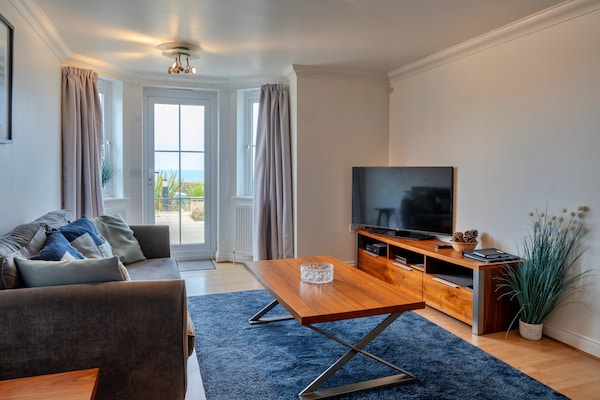 Appartement aan zee in St Ives met panoramisch uitzicht over de baai - thumbnail 1