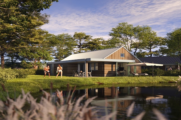 Zwanemeerbos Lifestyle: luxe vakantiehuis met buitenkeuken aan het water - thumbnail 1