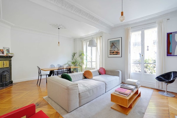 Modern appartement 90m² in Parijs, 2 slaapkamers, nabij metro - thumbnail 1