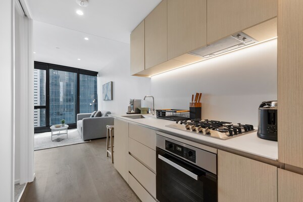 Modern appartement in Southbank met uitzicht op de skyline - thumbnail 6