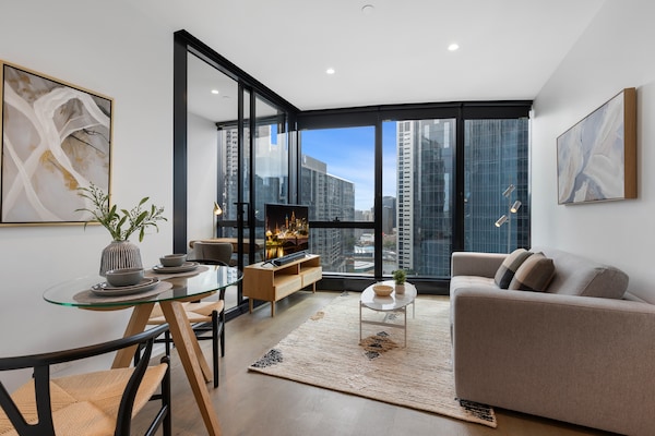 Modern appartement in Southbank met uitzicht op de skyline - thumbnail 3