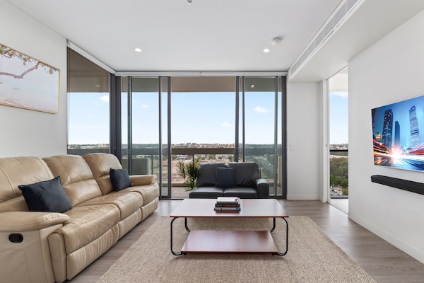 Luxe appartement in Lidcombe: modern design, balkon en BBQ bij Sydney Olympic Park - thumbnail 2