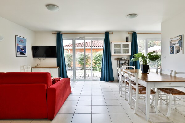Lichte villa op 350m van het meerstrand in Parentis-en-Born - thumbnail 6