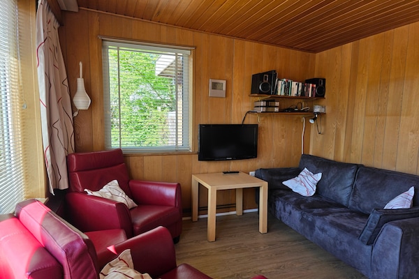 Vrijstaande familiebungalow met zonnige tuin in het bos bij De Koog - thumbnail 3