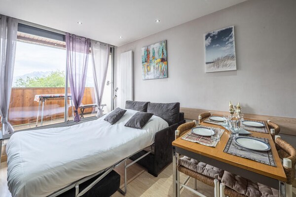 Knus appartement in Vieil Alpe met zuidbalkon, 500m van centrum - thumbnail 2