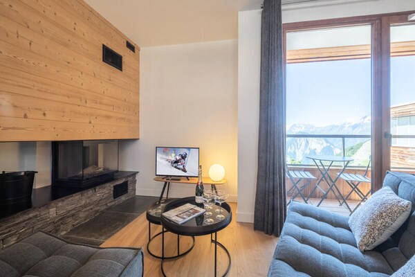 Ruim 8-persoons duplexappartement met haard in authentiek Vieil Alpe, Huez - thumbnail 3