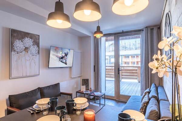 Zonnig ski-in/ski-out appartement met groot terras in Vieil Alpe, Alpe d'Huez - thumbnail 1