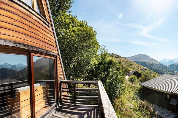Rustiek chalet voor 8 personen in Huez met panoramisch uitzicht - thumbnail 5