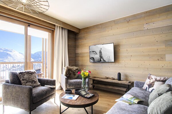 Licht appartement in Huez met panoramisch uitzicht en ski-in/ski-out - thumbnail 5